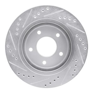 Buick Regal Brake Rotor (1) - Front Right - R1 Concepts - Drilled & Slotted - Silver - `94-`01
